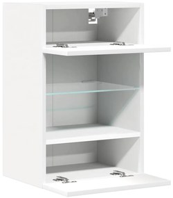 vidaXL Κρεμαστά ντουλάπια με φώτα LED για τηλεόραση 2 Τεμ. Λευκά 40x30x60,5 εκ.