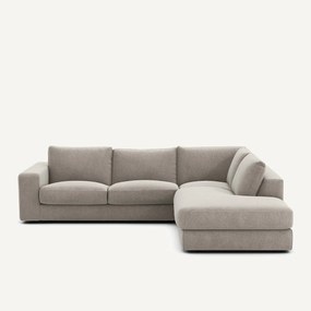 Γωνιακός καναπές από βελούδινο chenille ύφασμα, Skander