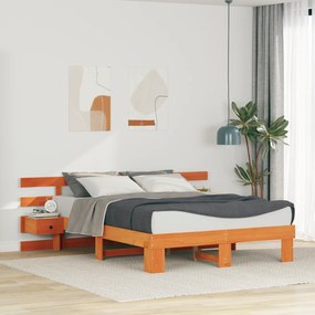 vidaXL Σκελετός Κρεβατιού με συρτάρι Καφέ 140 x 200 εκ