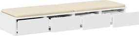 vidaXL Συρτάρια κρεβατιού Λευκό 120 x 36,5 x 16,5 εκ