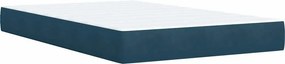 vidaXL Κρεβάτι Boxspring με Στρώμα Μπλε 120x190 εκ. Βελούδινο