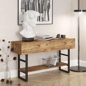 Κονσόλα Vien pakoworld oak-μαύρο 139x43x75,5εκ -  176-000008