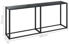 vidaXL Τραπέζι Κονσόλα Μαύρο 180 x 35 x 75,5 εκ. από Ψημένο Γυαλί