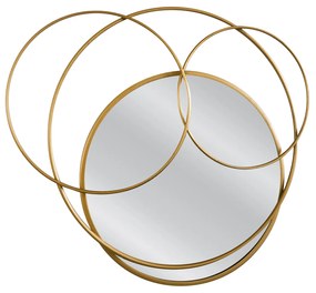 Καθρέπτης Τοίχου ArteLibre ALMIEL Χρυσό Μέταλλο/Γυαλί 57x3x57cm