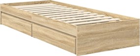 vidaXL Κρεβάτι Αποθήκης Δρύς Sonoma 75 x 190 cm Επεξεργασμένο ξύλο