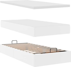 VidaXL Οθωμανικό κρεβάτι με στρώματα Λευκό 200x200cm Faux Leather