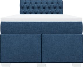vidaXL Κρεβάτι Boxspring με Στρώμα Μπλε 120x200 εκ. Υφασμάτινο
