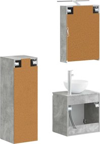vidaXL Σετ Επίπλων Μπάνιου 4 pcs Γκρι Σκυροδέματος
