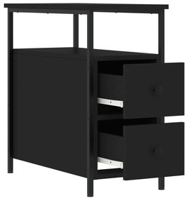 vidaXL Κομοδίνο Μαύρο 30 x 60 x 60 εκ. από Επεξεργασμένο Ξύλο