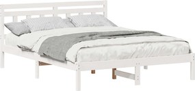 vidaXL Σκελετός Κρεβατιού Λευκό 150 x 200 cm Στερεά ξυλεία πεύκου