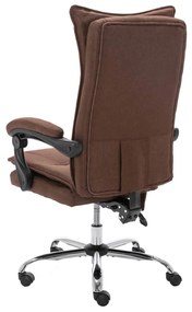 vidaXL Πολυθρόνα Γραφείου Μασάζ Καφέ Υφασμάτινη