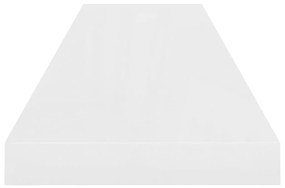 vidaXL Ράφια Τοίχου Γυαλιστερά Άσπρα 2 Τεμάχια 90x23,5x3,8 εκ. MDF