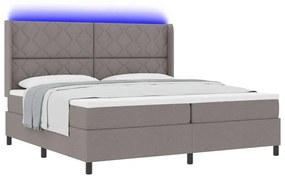 vidaXL Κρεβάτι με ελατήρια με στρώμα Taupe 200 x 200 cm ύφασμα