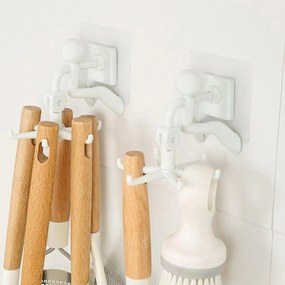 Αυτοκόλλητη Περιστρεφόμενη Κρεμάστρα 360° με 6 Γάντζους - Άσπρο