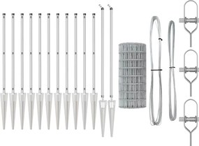 vidaXL Τεντώτο με στήριγμα Ασημί 0,6 x 10 μ Ατσάλι