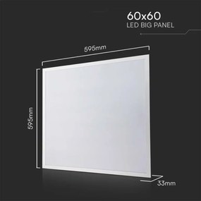V-TAC LED panel Backlit 60×60 36W 3000K θερμό λευκό 110lm/W SKU: 10557