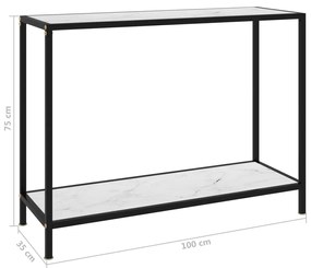 vidaXL Τραπέζι Κονσόλα Λευκό 100 x 35 x 75 εκ. από Ψημένο Γυαλί