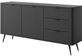 Μπουφές Με Συρτάρια Lante 21_cz 163x81x38cm Anthracite Μελαμίνη,Μέταλλο