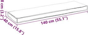 vidaXL Μαξιλάρι Ανθρακί 140 x 40 x 8 εκ. Ύφασμα Όξφορντ