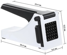 Πρέσα πατάτας Izibizi PS-321B, ανοξείδωτο ατσάλι, λαστιχένιες άκρες, χωρίς BPA, λευκό/μαύρο