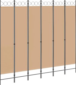 vidaXL Διαχωριστικό Δωματίου 6-Πάνελ Μπεζ 240 x 220 cm Ύφασμα