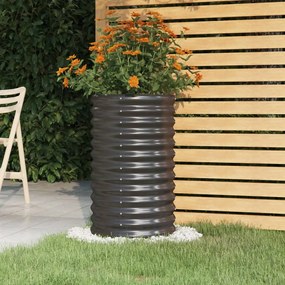 vidaXL Ζαρντινιέρα Ανθρακί 40x40x68 εκ Γαλβανισμένος χάλυβας