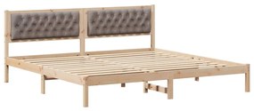 vidaXL Σκελετός Κρεβατιού Taupe 200 x 200 cm Στερεά ξυλεία πεύκου