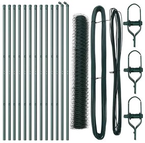 vidaXL Στύλος Περιφράξεων Πράσινο 25 x 1,4 μ. (36 μμ πλέγμα)