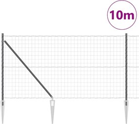 vidaXL Τεντώτο με στήριγμα Γκρι 1 x 10 m Ατσάλι