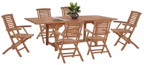 ΣΕΤ ΤΡΑΠΕΖΑΡΙΑΣ CRANDER HM21288 ΤΡΑΠΕΖΙ &amp; 6 ΠΟΛΥΘΡΟΝΕΣ ΠΤΥΣΣΟΜΕΝΕΣ-ΤΕΑΚ