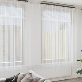 vidaXL Κουρτίνα Δαντέλας με κουρτίνες Floral Λευκό 500 x 260 εκ. Πολυεστέρας