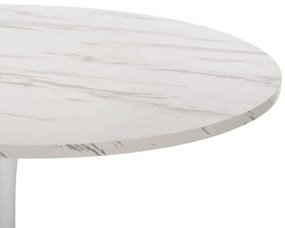 ΤΡΑΠΕΖΙ ΤΡΑΠΕΖΑΡΙΑΣ ROLLO HM9422.01 ΣΤΡΟΓΓΥΛΟ WHITE MARBLE Φ120x74Yεκ.