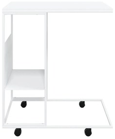 Βοηθητικό Τραπέζι με Ρόδες Λευκό 55x36x63,5 εκ. Επεξεργ. Ξύλο - Λευκό