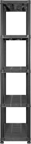 vidaXL Ραφιέρα Αποθήκευσης 5 Επιπέδων Μαύρη 213x38x170 εκ. Πλαστική