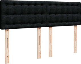 vidaXL Κρεβάτι Boxspring με Στρώμα Μαύρο 140x200 εκ. Υφασμάτινο