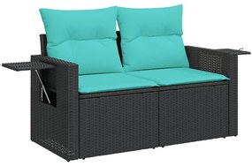 vidaXL Σαλόνι Κήπου 6 Τεμαχίων Γκρι Συνθετικό Ρατάν Μαξιλάρια Ακακία