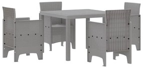 vidaXL Σέτ φαγητού για κήπο 5 pcs Ανοιχτό γκρι Rattan Polt