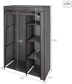 Ντουλάπα για τα ρπύχα Max Home Σκούρο γκρίζο 105 X 160 X 44 CM x2