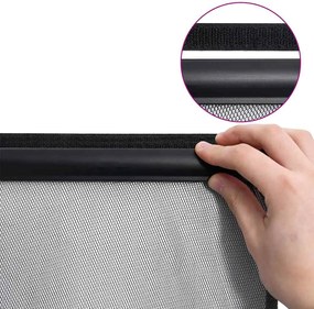 vidaXL Σήτα Πόρτας Κουρτίνα Μαύρη 100x220 εκ. από Πολυεστέρα