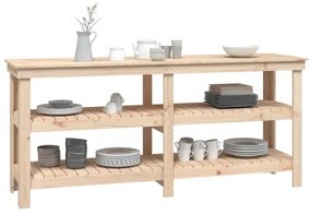 vidaXL Πάγκος Εργασίας 181 x 50 x 80 εκ. από Μασίφ Ξύλο Πεύκου