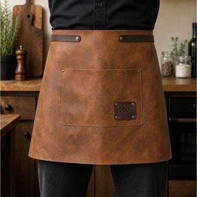 ΣΥΛΛΟΓΉ CHEF ΕSSENTIALS SMOOTH LEATHER WAIST APRON CAMEL DOXX AMSTERDAM