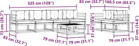 vidaXL Σειρά Καναπέ Εξωτερικού με μαξιλάρι 6 pcs Λευκό και Κρεμ