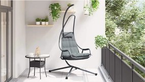 vidaXL Κρεμαστή καρέκλα αυγό Ανθρακί 94 x 107 x 196,5 εκ. Ατσάλι