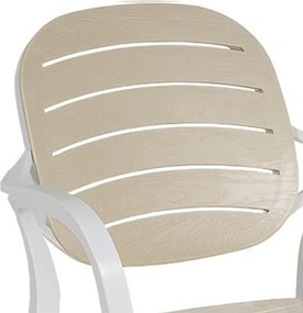 Καρέκλα - Πολυθρόνα Gentle PP λευκό-cappucino 57.5x58x84 εκ.