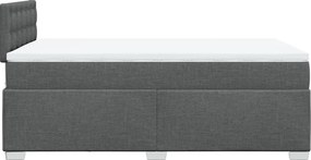 vidaXL Κρεβάτι Boxspring με Στρώμα Σκούρο Γκρι 120x190 εκ Υφασμάτινο
