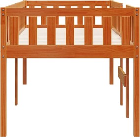 vidaXL Κρεβάτι Παιδικό Χωρίς Στρώμα Καφέ Κεριού 90x190 εκ Μασίφ Πεύκο