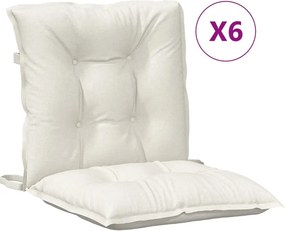 vidaXL Μαξιλάρια Καρέκλας 6 τεμ. Κρεμ 100x50x7εκ. Ύφασμα
