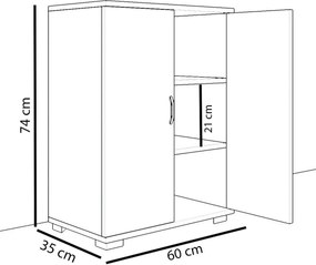 Παπουτσοθήκη ArteLibre MASEGO Λευκό Μοριοσανίδα 35x72x80cm