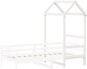 vidaXL Οροφή Κρεβατιού Παιδική Λευκό 98x70x176,5 εκ. Μασίφ Ξύλο Πεύκου