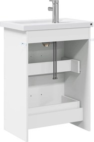 vidaXL Σετ Επίπλων Μπάνιου Λευκό 61 x 40 x 84,5 εκ Επεξεργασμένο Ξύλο
